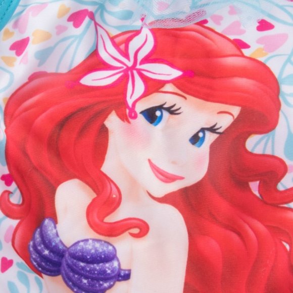 Girl girls toddler swimsuit one-piece Ariel Little Mermaid sparkly new colorful - Picture 3 of 5